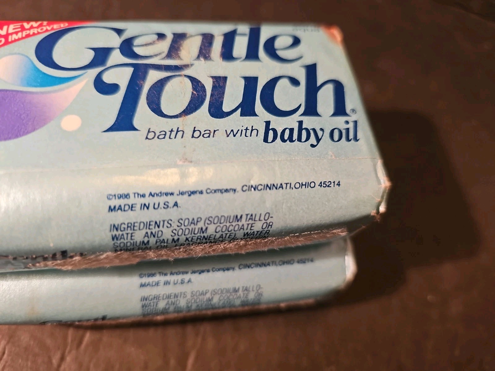 Vintage Gentle Touch Bath Bar with Baby Oil 4.75 Ounce Bar Soap Set of 2 NOS