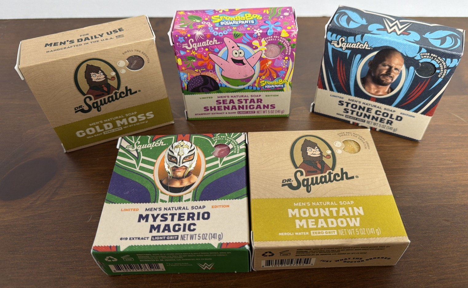 Dr Squatch Bar Soap Mixed Lot FATHER’S DAY Gift Lot of FIVE (5) Different