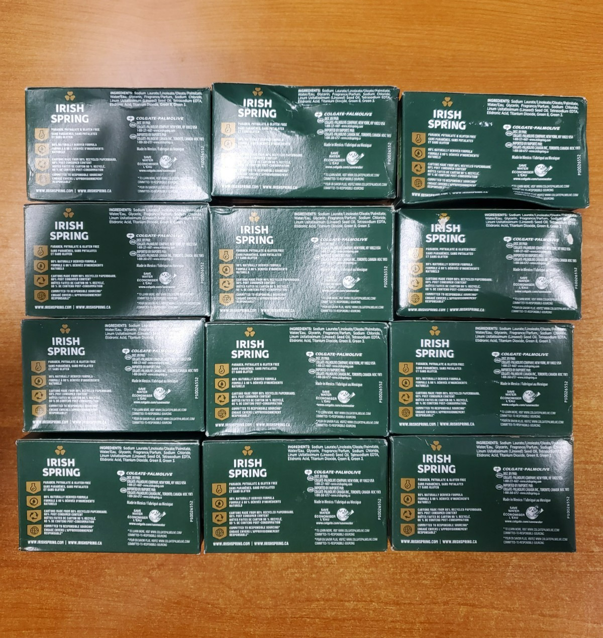 12 Bars: Irish Spring Deodorant Soap *Original Clean* 3.7 oz. ea. Bar – 8E