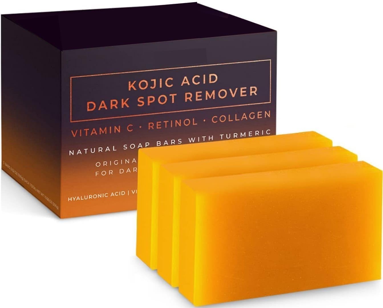 Natural Kojic:Acid Dark Spot Remover Soap Bars with Vitamin C (Pack Of Two)