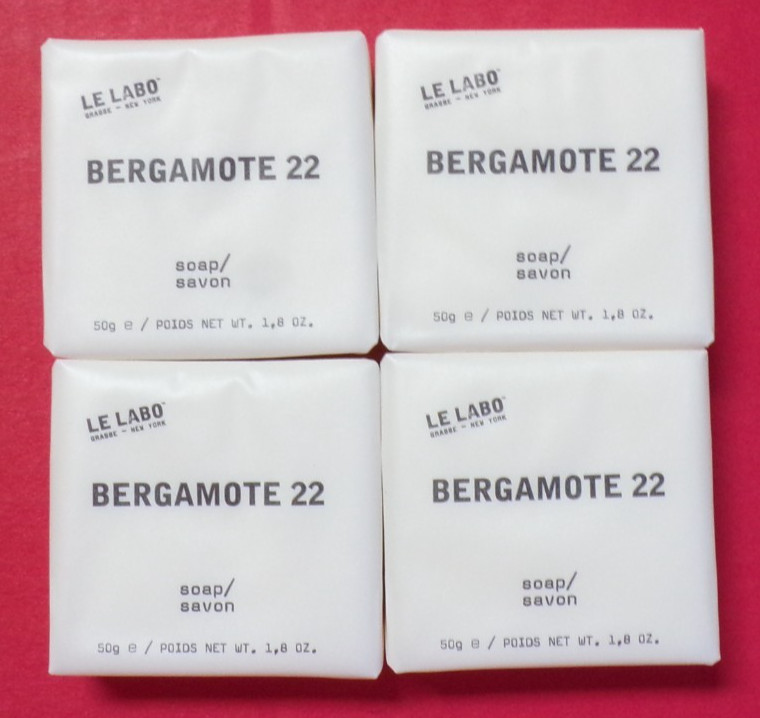 4 NEW LE LABO BERGAMOTE UNUSED 1.8 OUNCE WRAPPED BAR SOAPS PERFECT TRAVEL SIZE