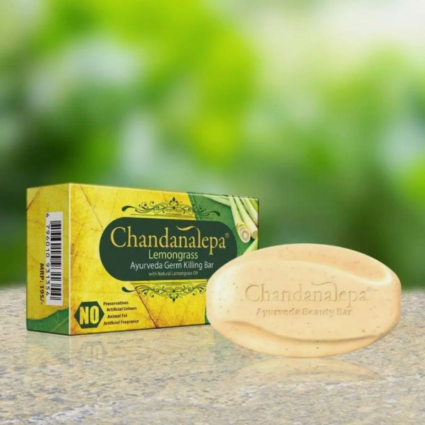 Ayurveda Lemongrass Body Soap Chandanalepa Herbal Skin Care