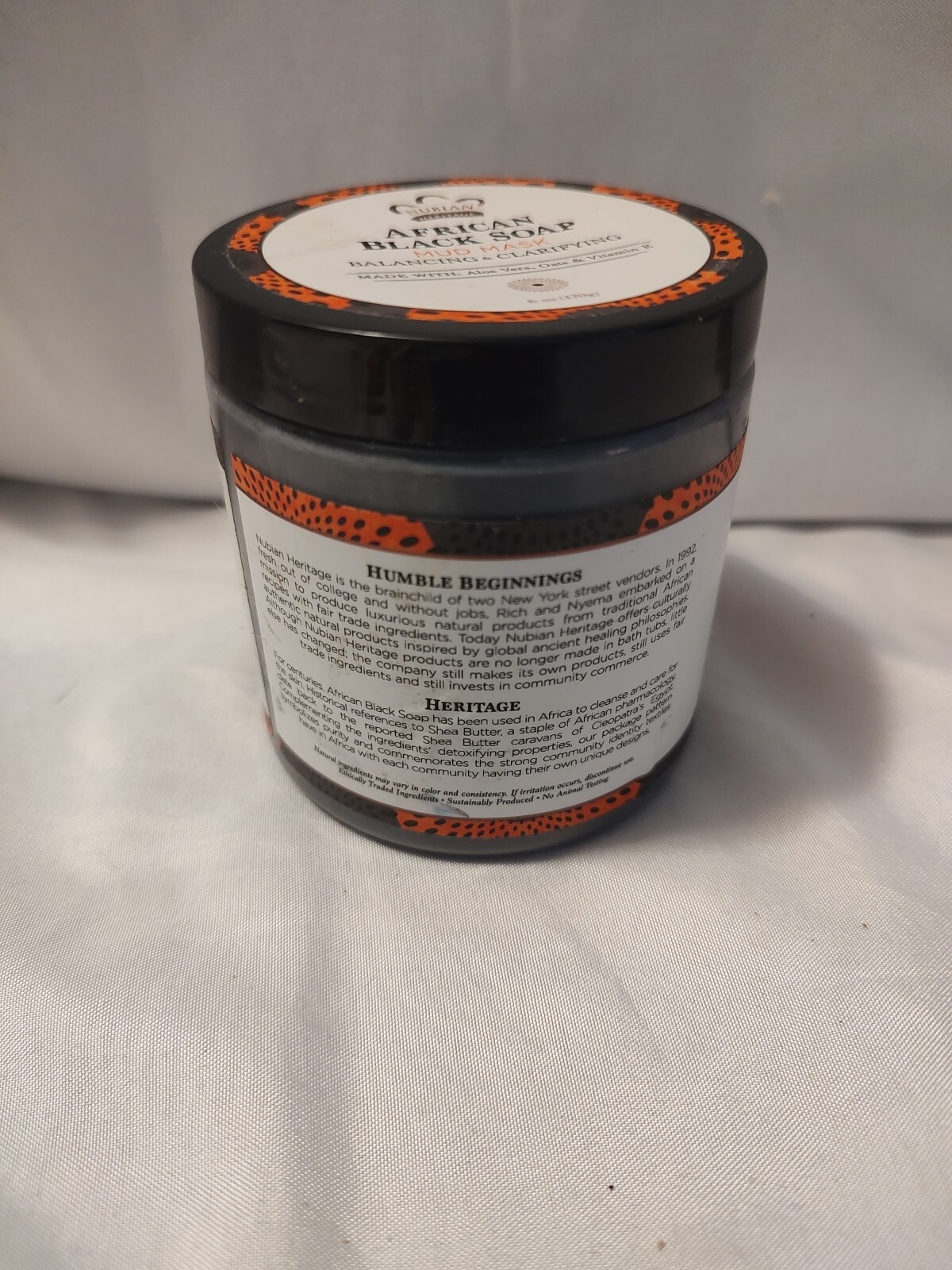 🔥Nubian Heritage African Black Soap Facial Mud Mask Balancing & Clarifying 6 Oz