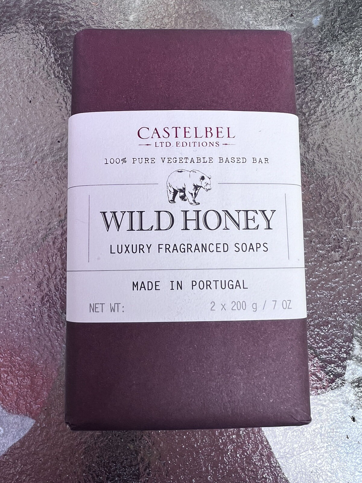 Castelbel Men’s Luxury Bath Bar Soap 2-Pack Wild Honey 7oz each (14oz total)