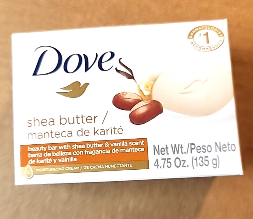 Dove Shea Butter Vanilla Scent Moisturizing Cream Beauty Soap Bar 135G | 4.75oz