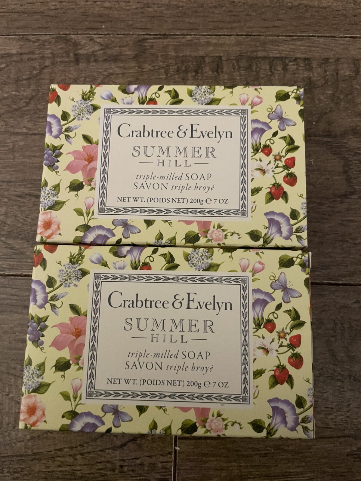 Crabtree & Evelyn SUMMER HILL 2 Pack- 7oz Each- Scented Soap- Discontinued NEW