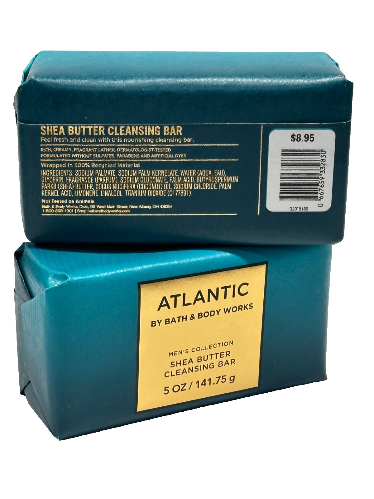 2 BATH & BODY WORKS ATLANTIC MEN’S SCENTED CLEANSING BODY BAR SOAP 4.2 OZ NEW