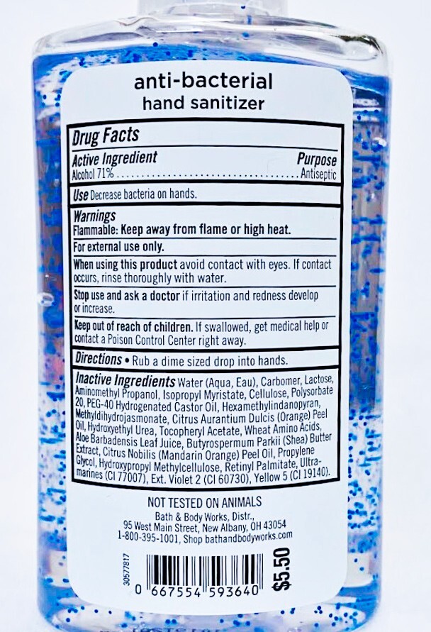 1 Bath Body Works UNSCENTED AntiBac Hand Sanitizer Gel 7.6 oz