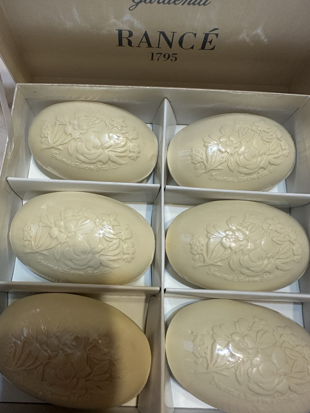 NEW Rancé Crème Savon Extra Gardenia 6-Pack Bath Soap Set Hands Body 100g each