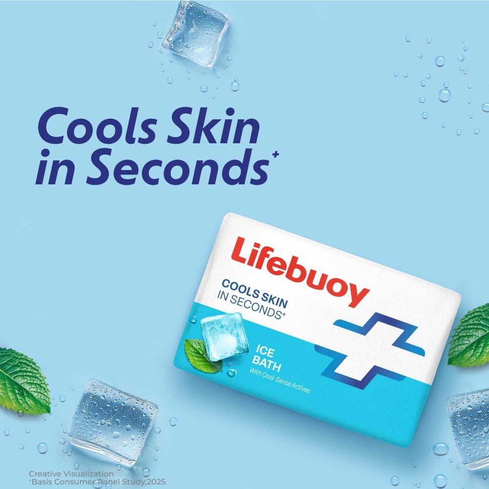 LIFEBUOY Ice Bath Soap Combo Pack of 5, 125g each
