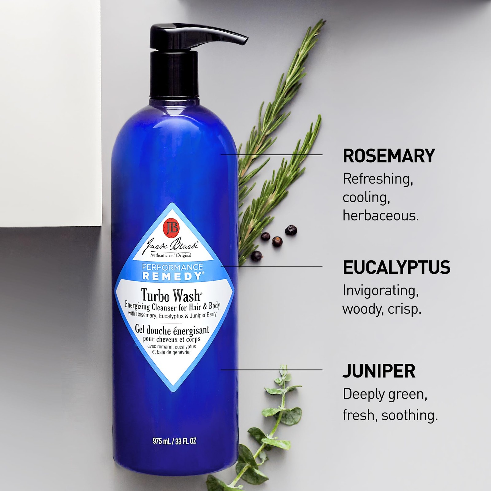 Jack Black Turbo Wash Energizing Body & Hair Cleanser, 33 Fl Oz (Pack of 1)