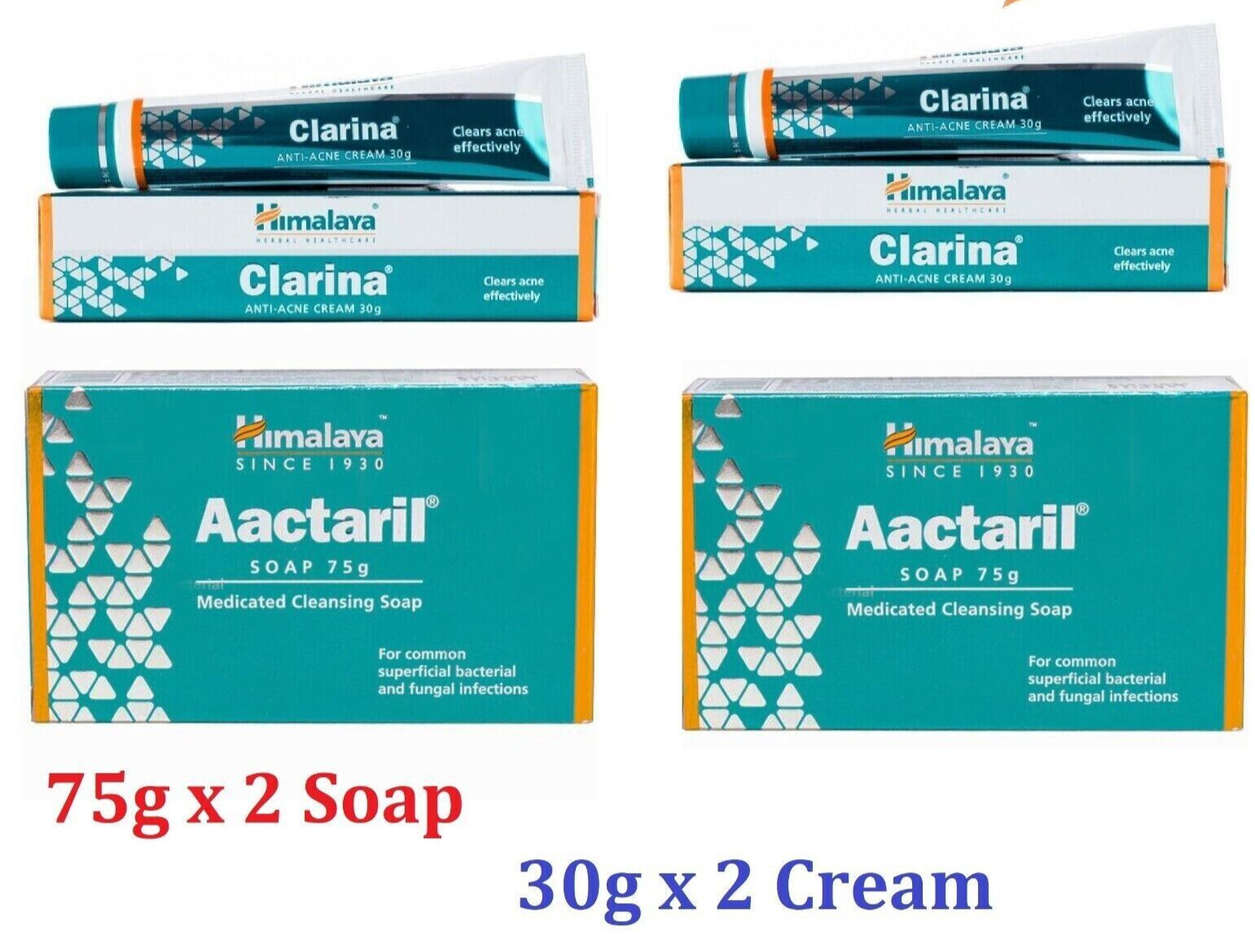 Himalaya Herbals AACTARIL SOAP 75gm 2 Pc + Clarina Cream 2 Pc FREE SHIP