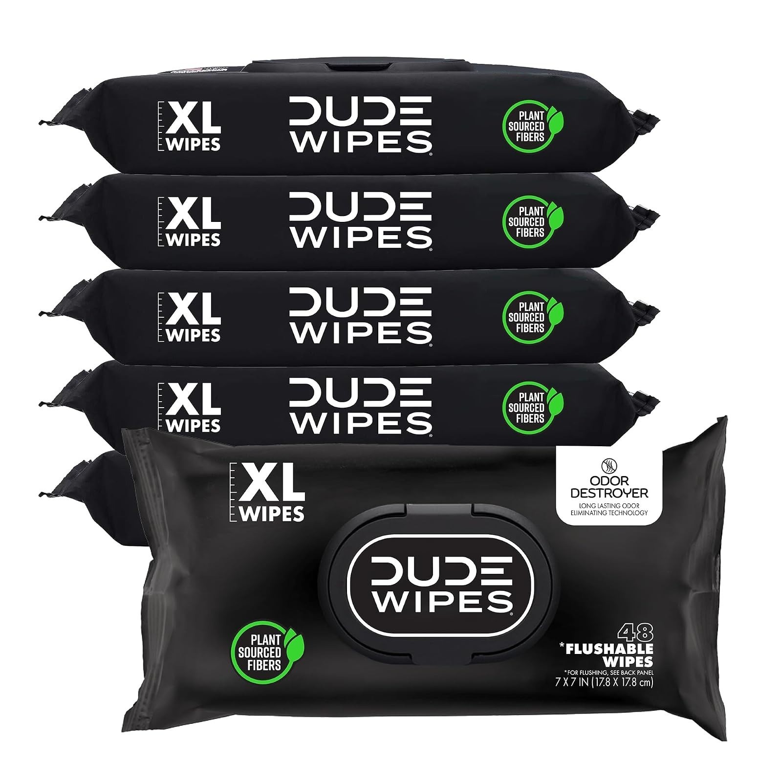 DUDE Wipes Mint Chill Flushable Wet Wipes 48 Count | Refreshing & Gentle