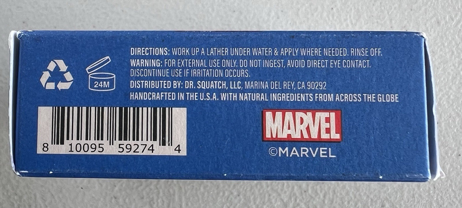 Dr. Squatch Liberty Lather Men’s Natural Soap Marvel Limited Ed. 5oz Light Grit