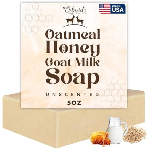 Oatmeal Honey Goat Milk Soap Bar for Eczema, Psoriasis, Sensitive Skin