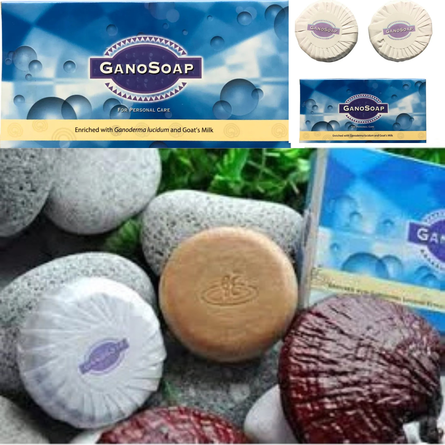X2 Box Gano Soap Enriched w Ganoderma Goat’s Milk Moisturize Clean Beautify