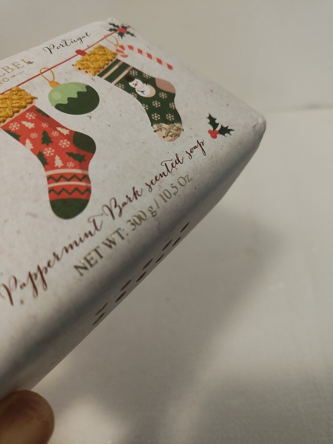 Castelbel PEPPERMINT BARK Scented Soap Bar 10.5oz Stockings SEWN HOLIDAY Wrap