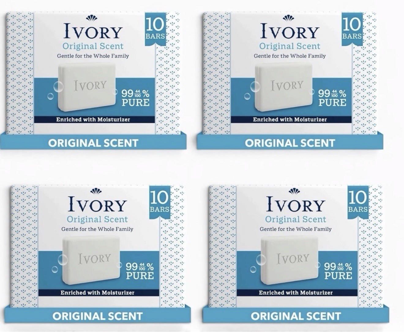 Ivory Gentle Bath Bar Soap 4 oz *40 Count 99.44% Pure Family Pack