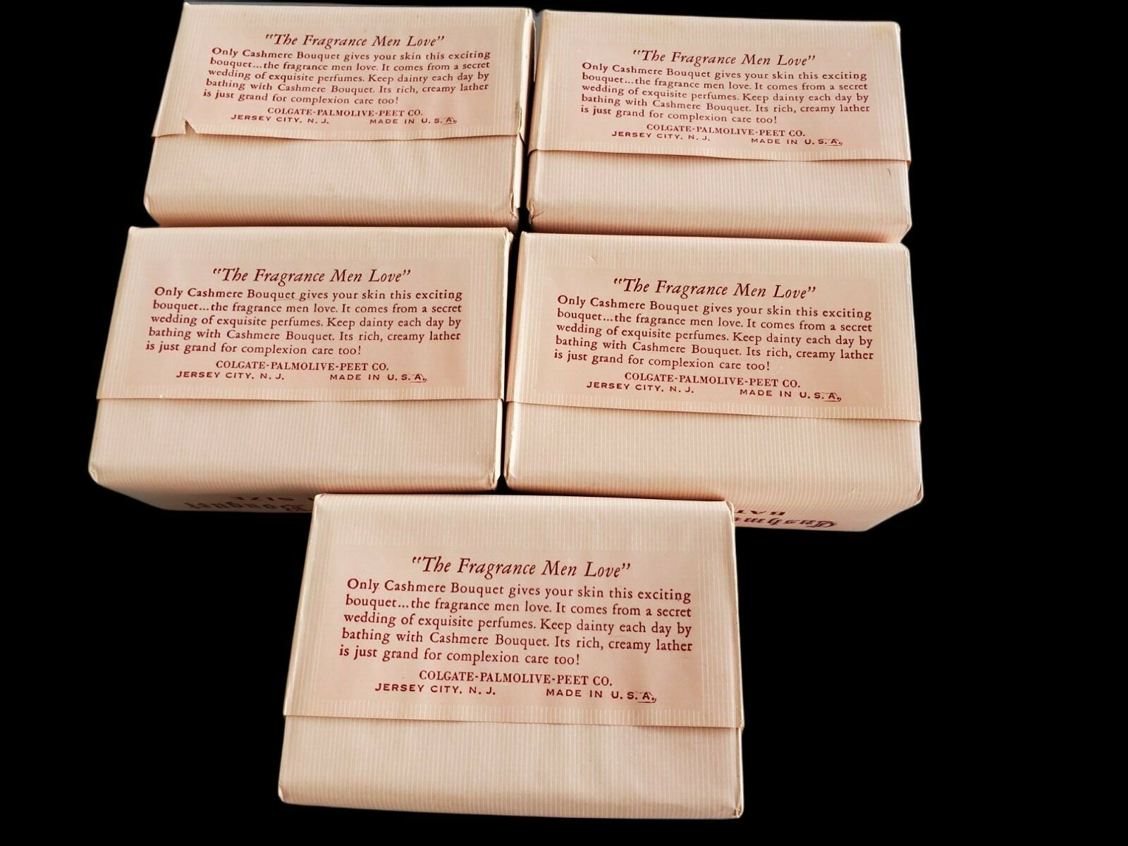 NOS VTG ANTIQUE CASHMERE BOUQUET CLASSIC BAR BATH SOAP 5 BARS HTF/RARE FULL SIZE