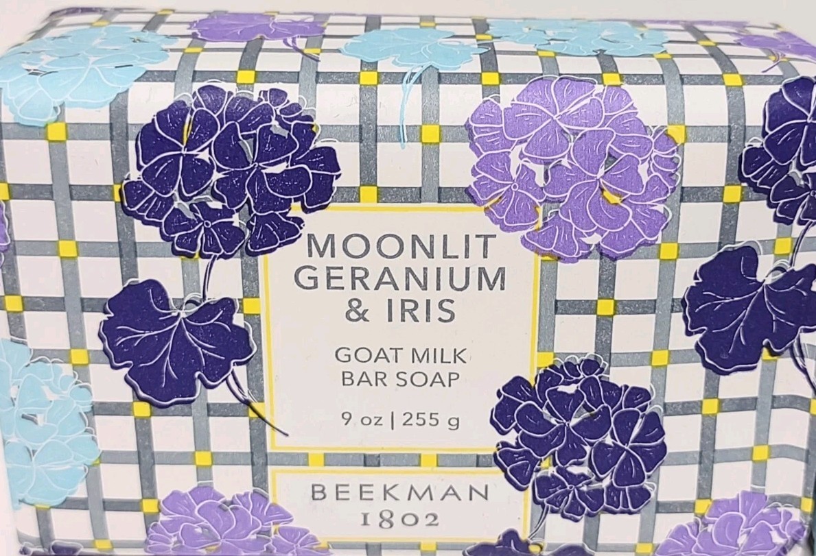 Beekman 1802 Goat Milk Bar Soap Moonlit Geranium & Iris Jumbo 9 oz NEW