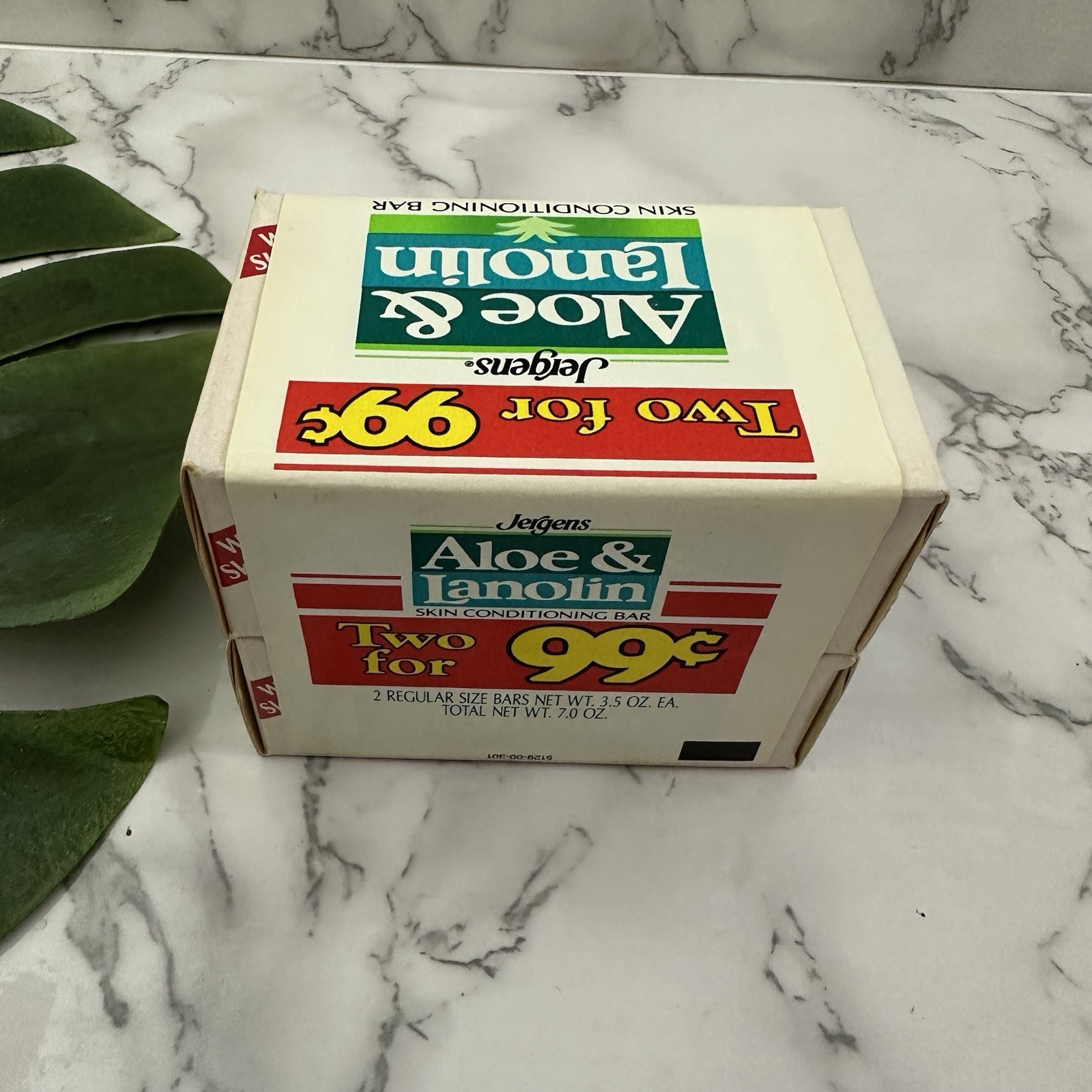 Jergens Vintage 80s Aloe Lanolin Skin Conditioning Bar Soap New Lot 2 3.5 oz