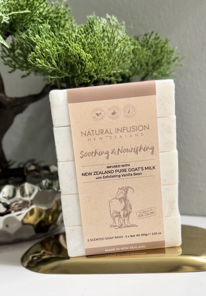 Natural Infusion New Zealand Pure Goat’s Milk Soap Bars 5 Scented