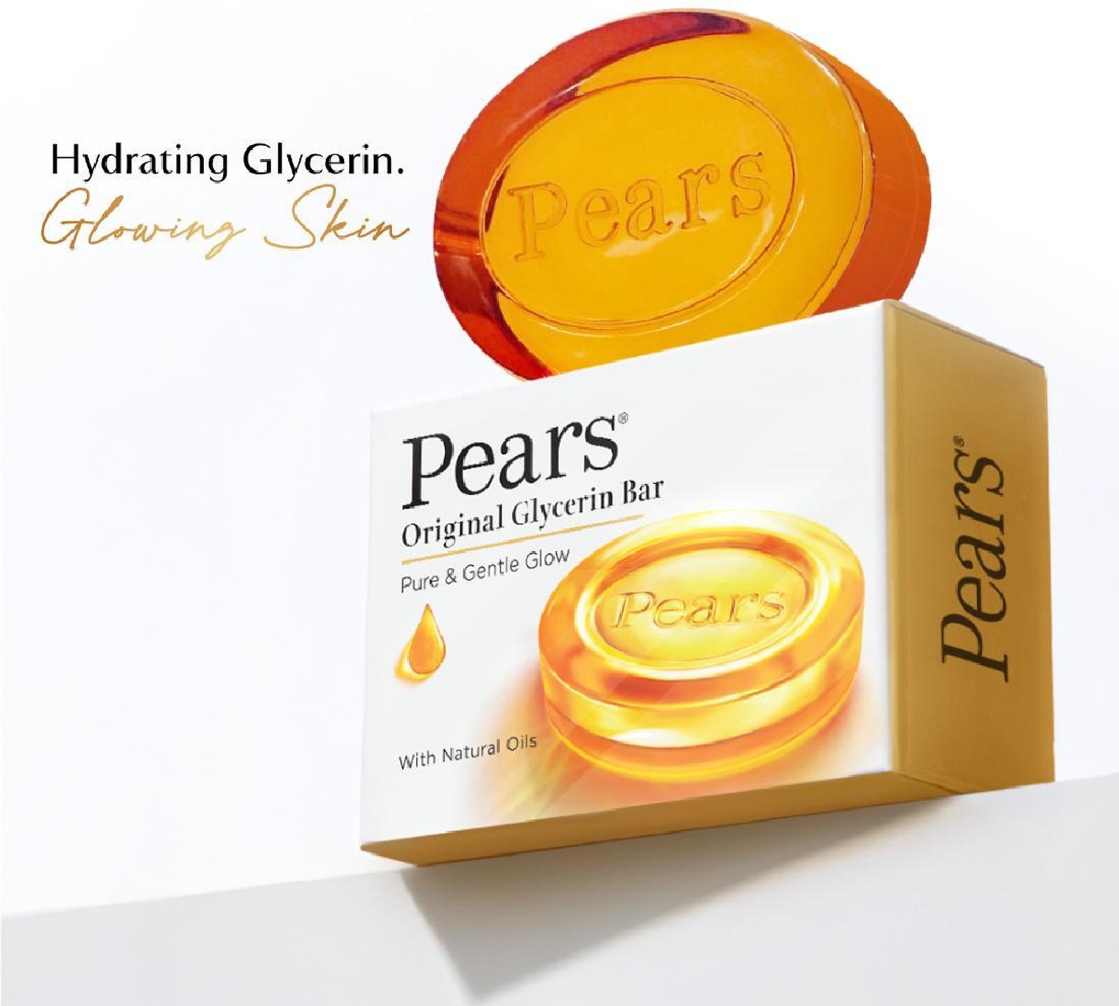 Bathing Soap Bar Pure Glycerin Glow Pears Original 125g 4.4 oz Pack of 8