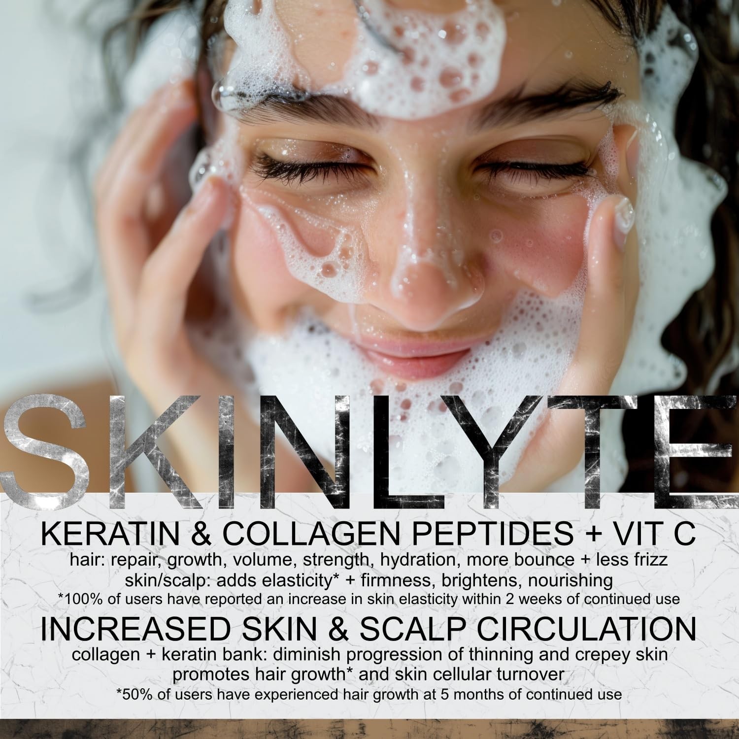 SKINLYTE Natural Hair & Body Soap Bar with Keratin Collagen Peptides 8 oz