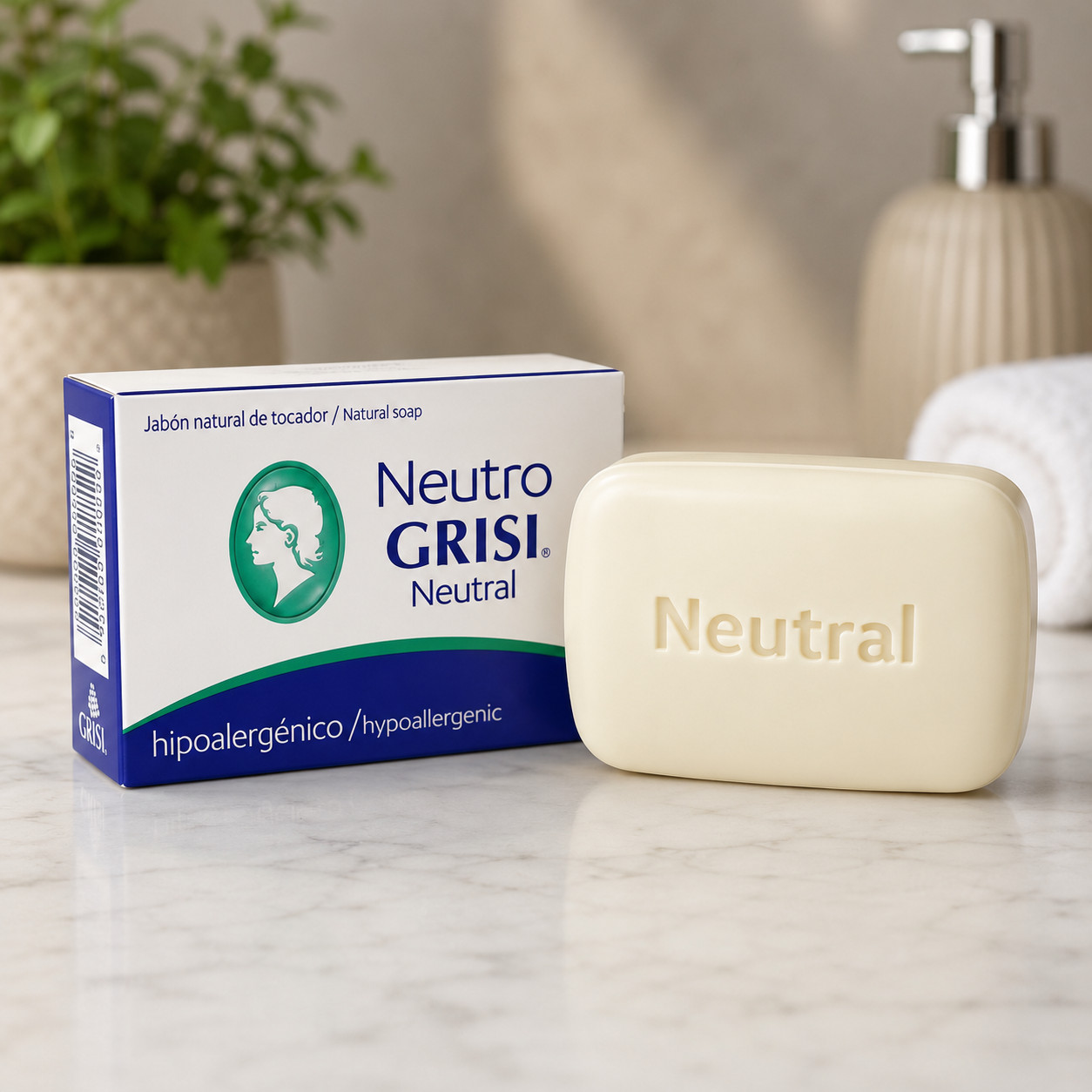 GRISI Neutral Soap 3.5 oz 2-Pack Hypoallergenic Bar Soap Sensitive Skin