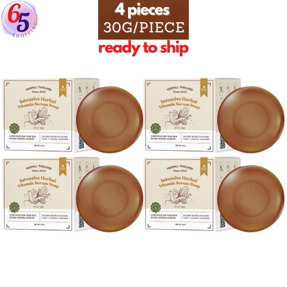 YERPALL SOAP Intensive, fresh serum soap, round bar, clear facial 30g. x 4 pcs.