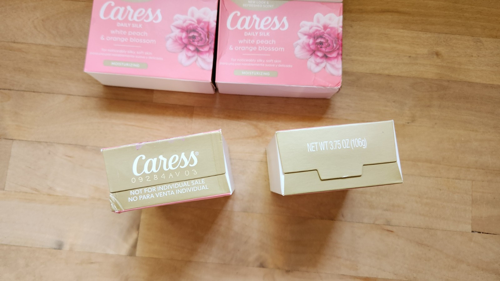 New 6 Count Caress Beauty Bar Soap Daily Silk White Peach & Orange Blossom