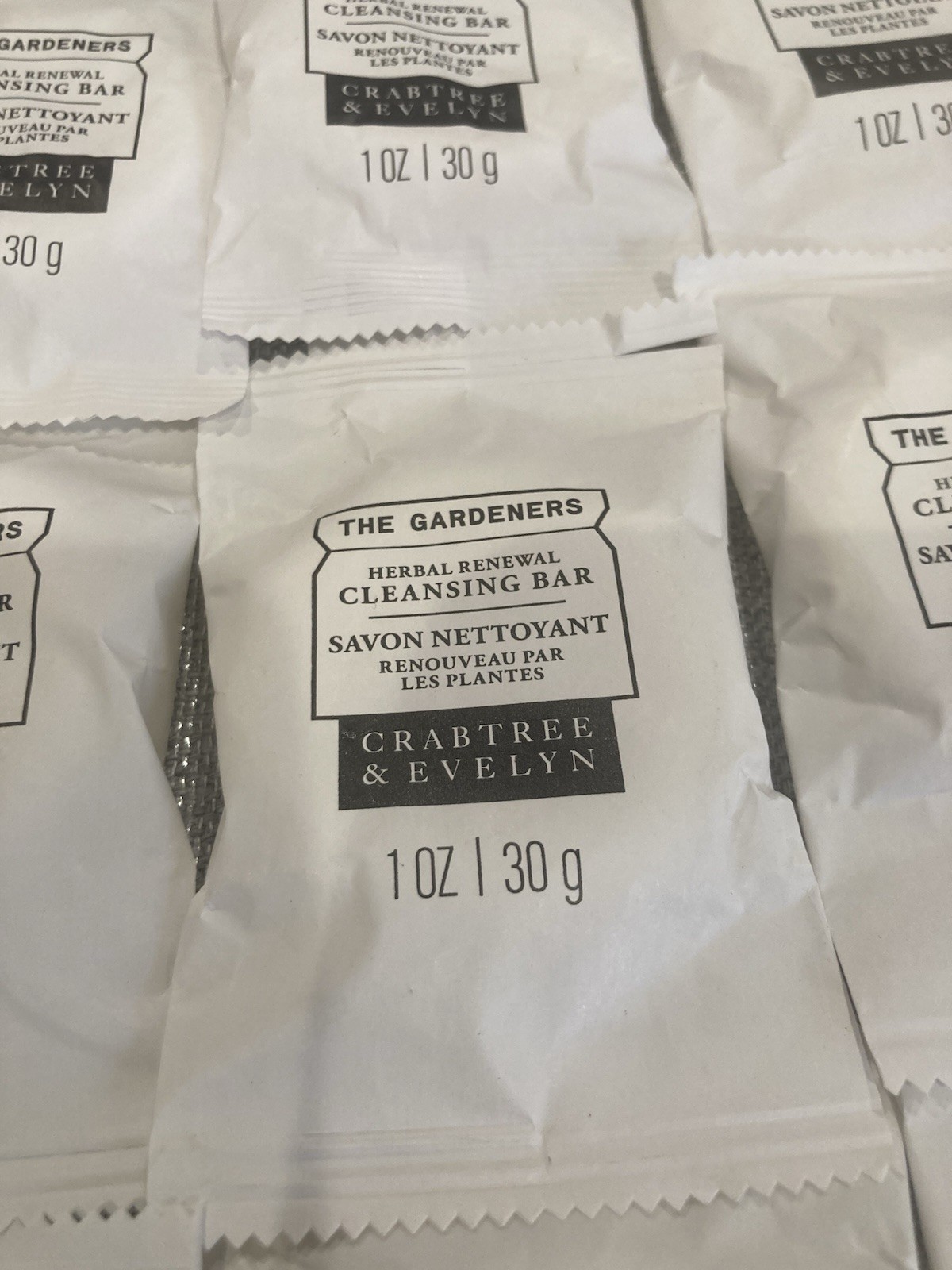 50 Pcs The Gardeners CLEANSING BAR Soap Crabtree & Evelyn Herbal Renewal 1oz