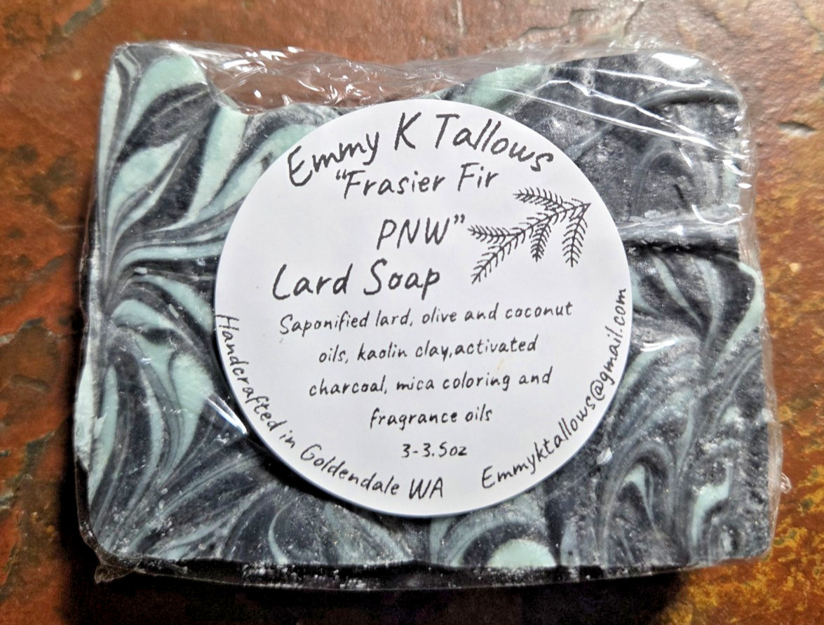 PNW Lard Soap Handmade Fraser Frasier Fir Scent WA OR & Bigfoot Shapes 2.5-3oz
