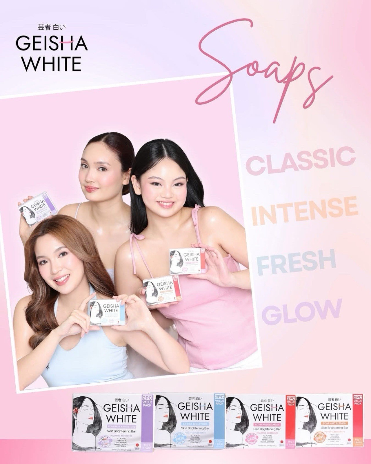 Geisha White Classic 65g/3pack plus free (1) bar