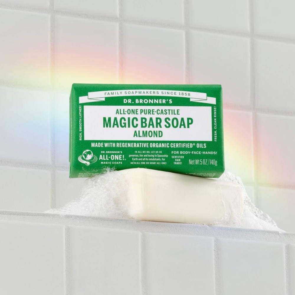 Dr. Bronner's All-One Pure-Castile Magic Bar Soap – Almond – 5oz