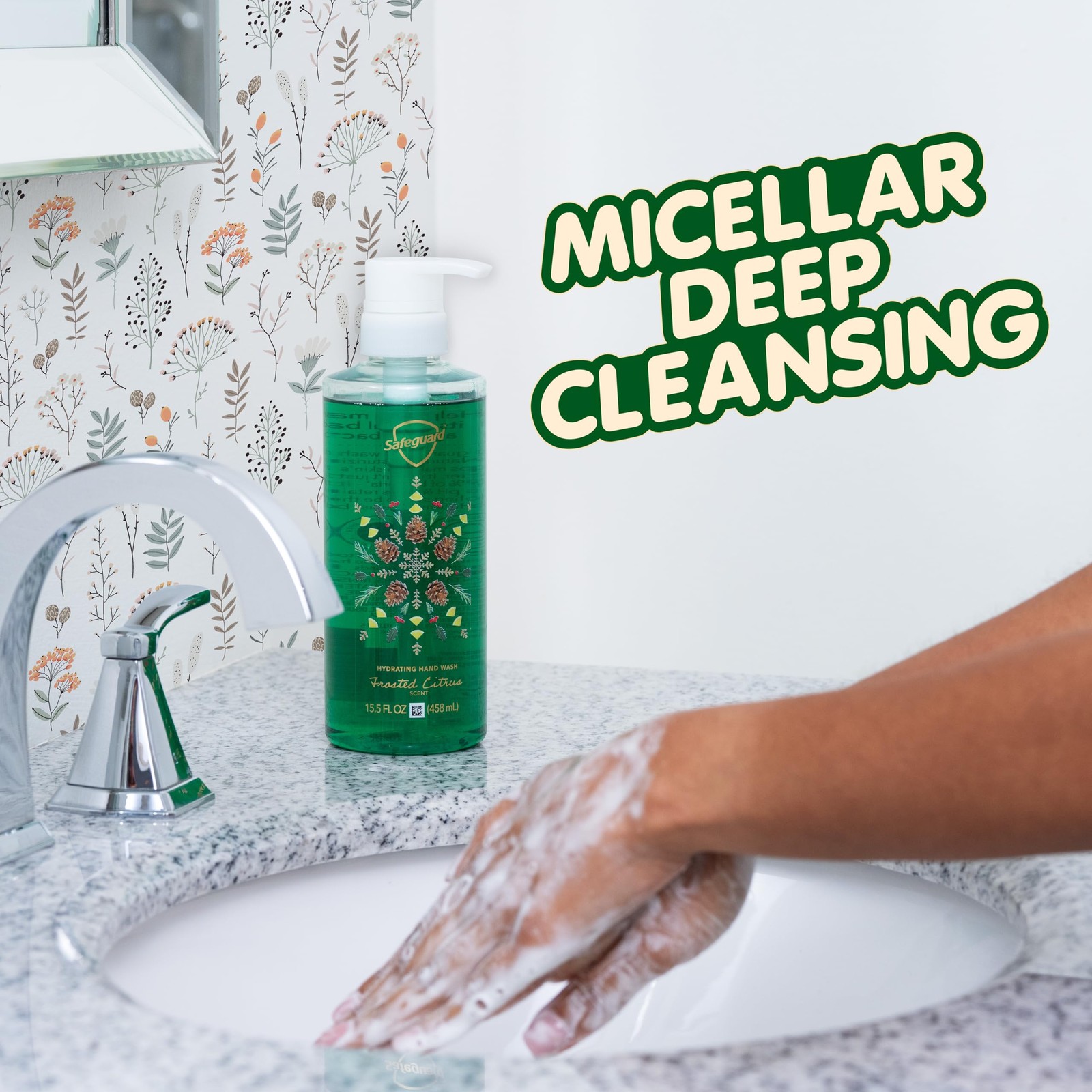 Safeguard Liquid Hand Soap, Micellar Deep Cleansing, 15.5 Fl Oz (Pack of 1)