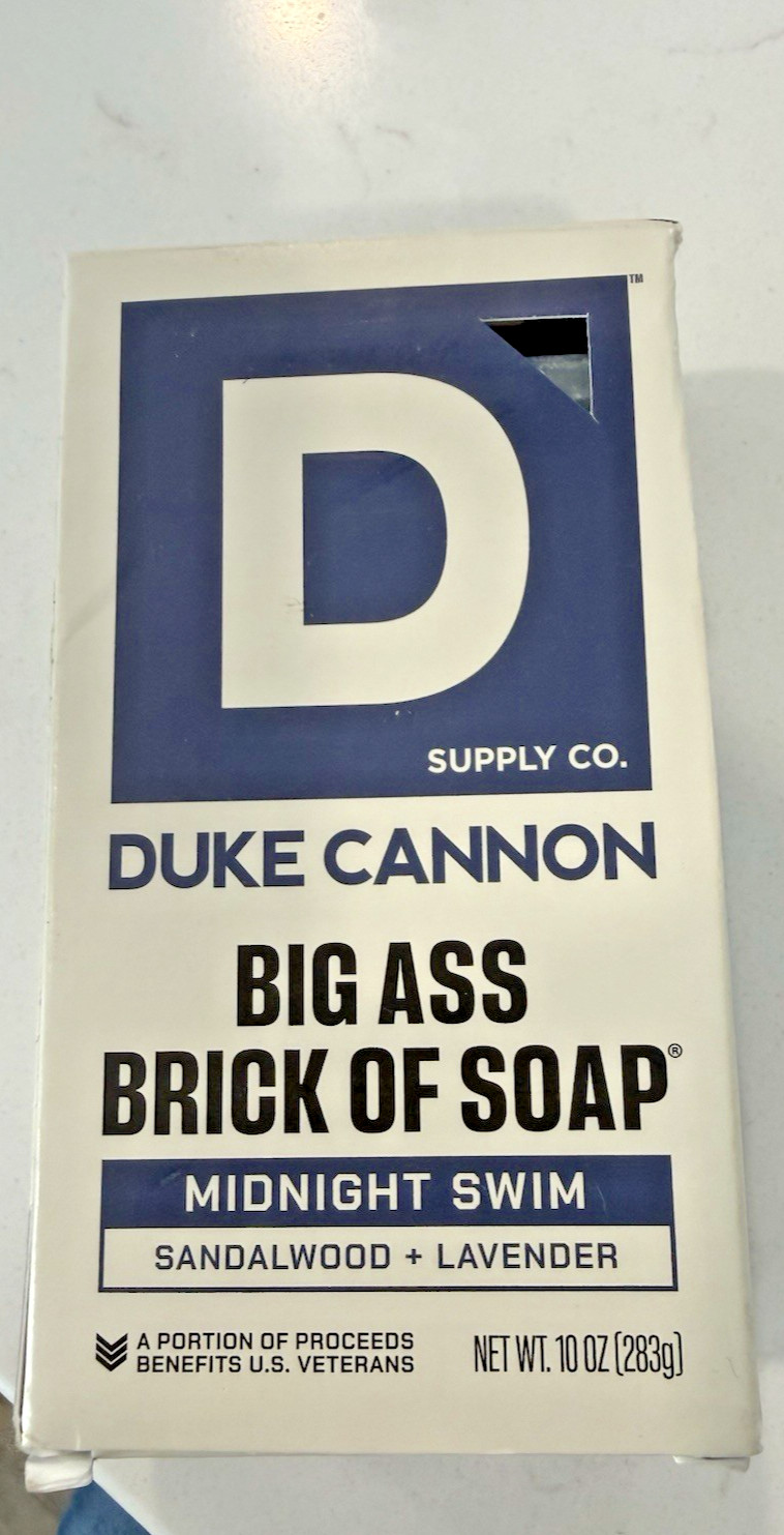 Duke Cannon Midnight Swim Brick Soap 10 oz Bar Made in the USA New