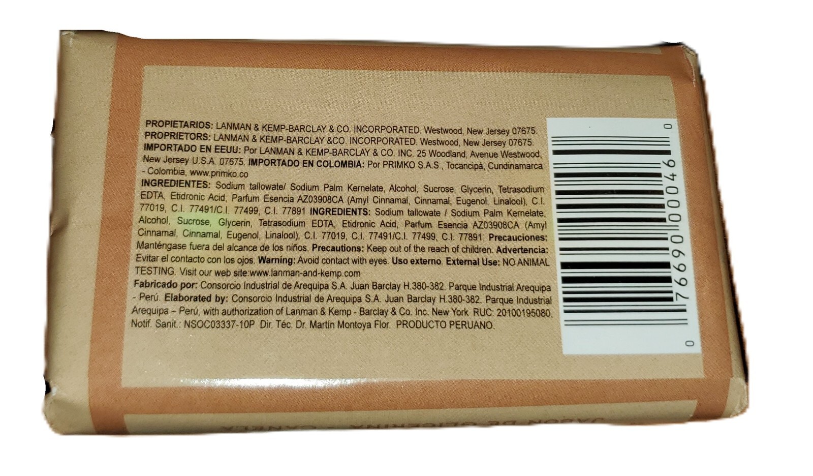 Glycerine Soap Cinnamon (3.35OZ) Murray Lanman bar soap Cinnamon