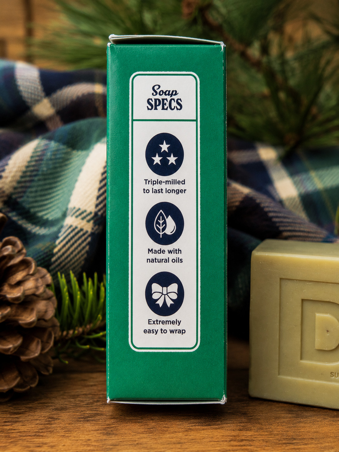 Duke Cannon Illegally Cut Pine Soap Bar 5oz Split Wood + Pine Needles