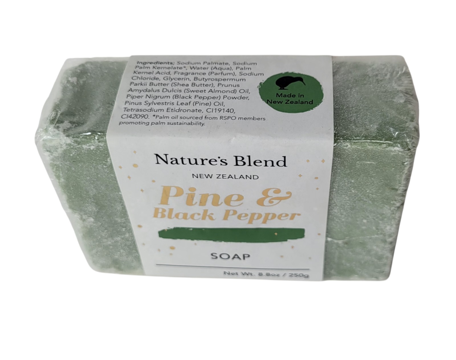 Nature’s Blend New Zealand Limited Edition Pine & Black Pepper Bar Soap 8.8 oz
