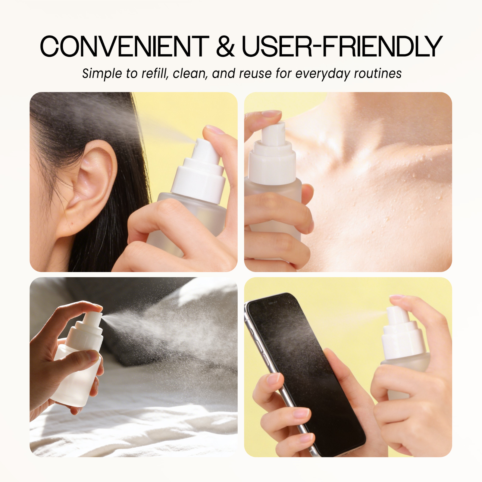 344PCS Pana 20ML Refillable Fine Mist Spray Frosted Glass Bottle with Gold Cap