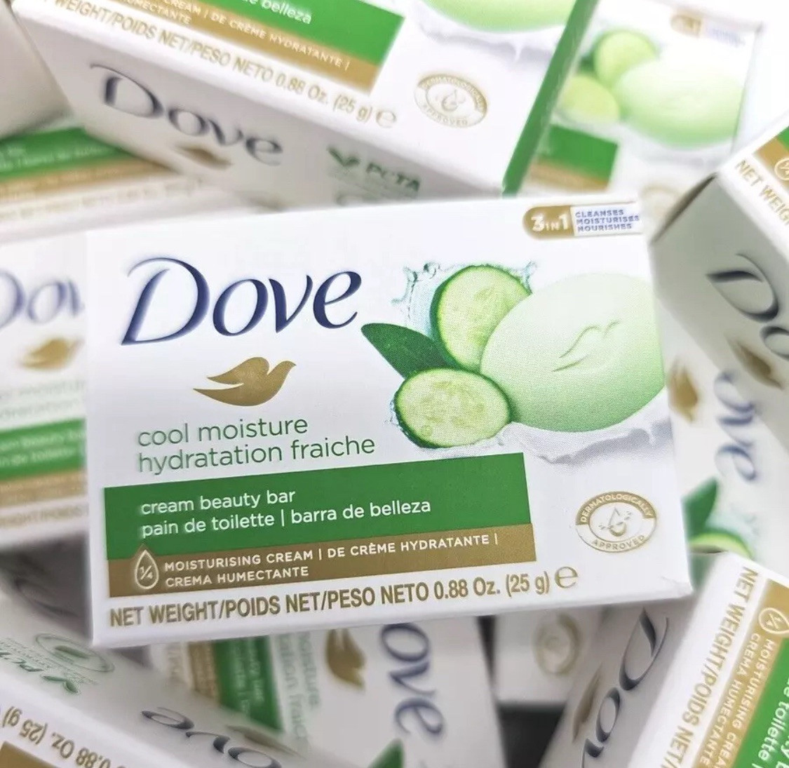 15X Dove Cream Beauty Mini Bars Soap Cucumber & Green Tea 0.88oz Travel Size