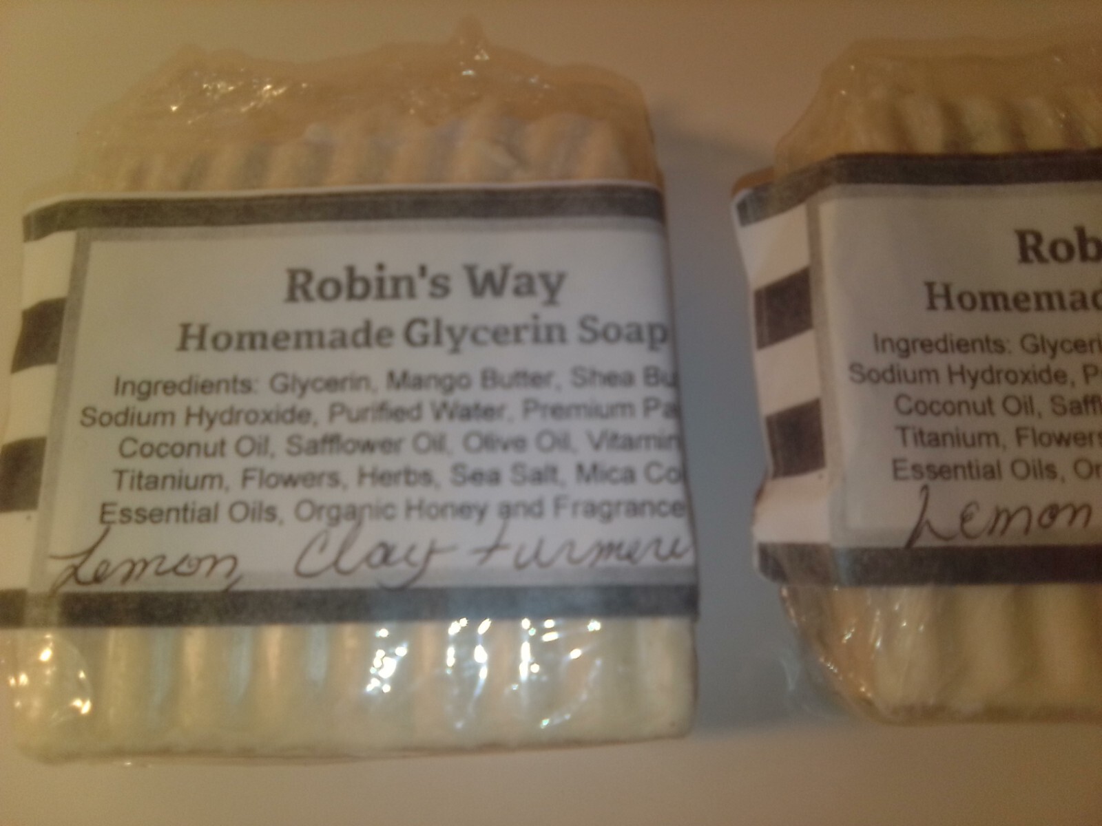 Homemade Turmeric Lemon Shea Butter Bar Soap Glycerin Clay Vitamin E Robin’s Way