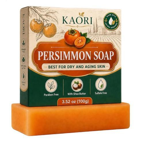 Persimmon Soap Green Tea Extract For Dry Aging Skin Unisex 1pc
