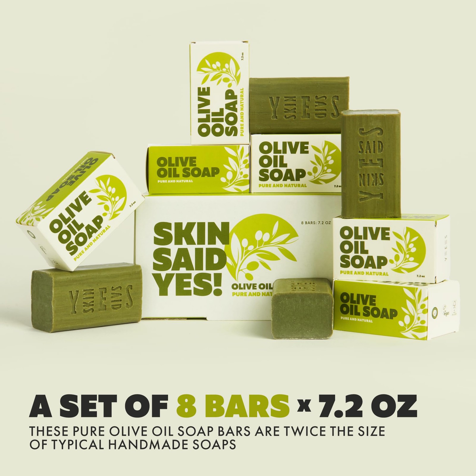 Olive Oil Soap Bars Set of 8 – Organic Moisturizing for Sensitive Skin