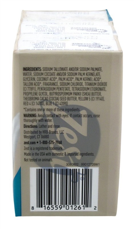 Zest Bath Bars 4 Ounce 3 Count Cocoa Butter & Shea