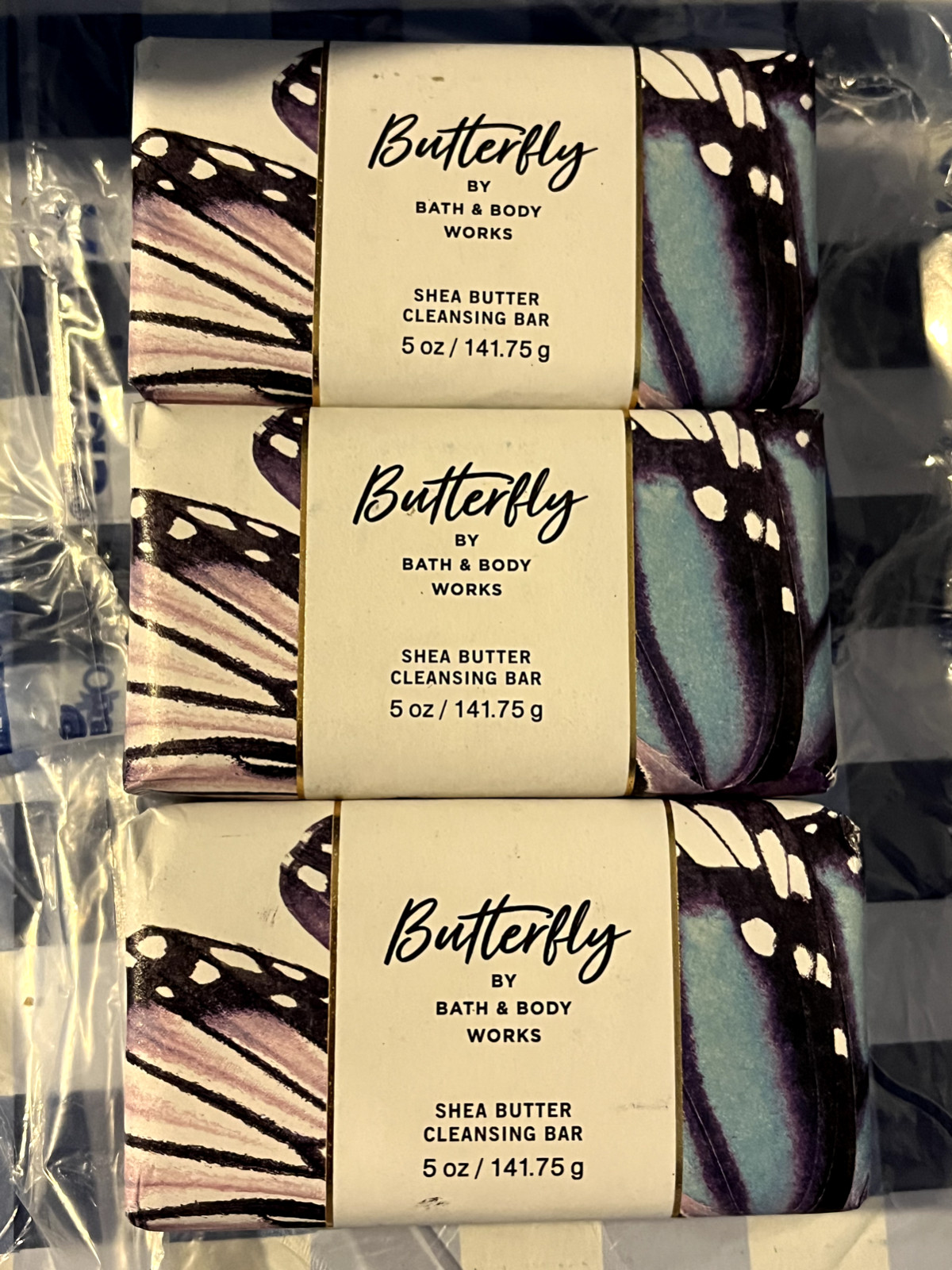 3X Bath And Body Works Butterfly Shea Butter Cleansing Bar 5 oz SEALED NEW