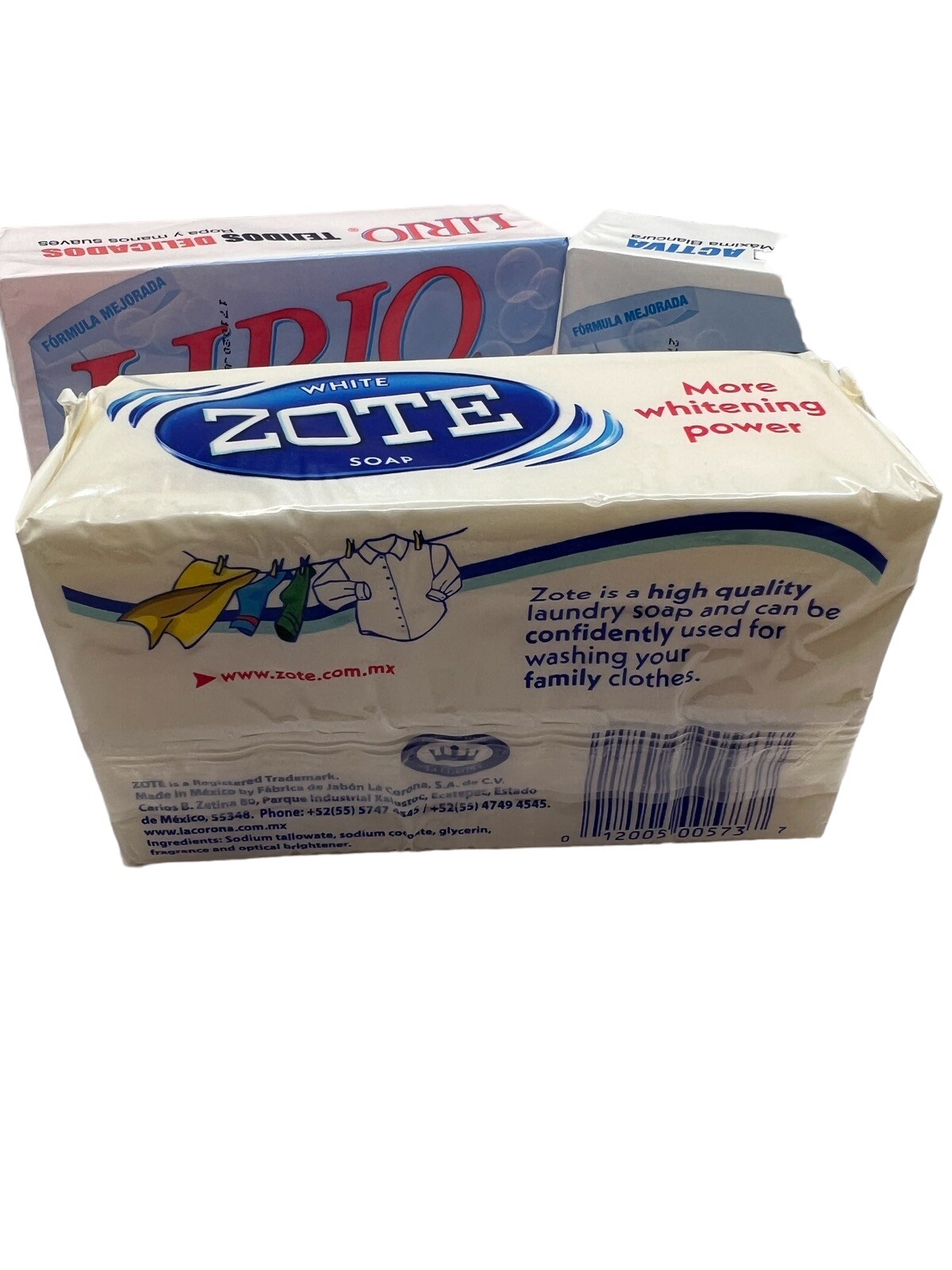 ZOTE&LIRIO PINK&WHITE Laundry Soap Washing Clothes 14.1oz/14.11 3 BARS SET