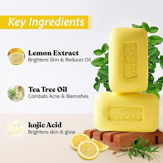 Kozicare Skin Lightening Soap 75 gm Enriched with Lemon & Tea Tree(Pack of 3)