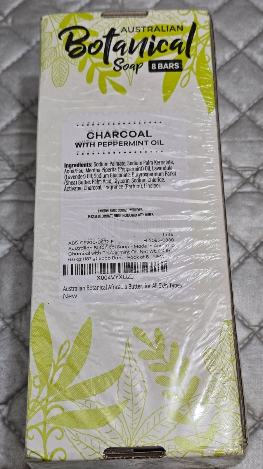 Australian Botanical Soap Pack of 8 6.6oz Bars – New – HTF Charcoal & Peppermint